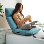 2-SOGA 4X Green Lounge Recliner Lazy Sofa Bed Tatami Cushion Collapsible Backrest Seat Home Office Decor