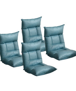 1-SOGA 4X Green Lounge Recliner Lazy Sofa Bed Tatami Cushion Collapsible Backrest Seat Home Office Decor