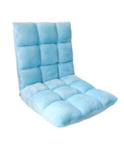 1-SOGA Floor Recliner Collapsible Lounge Sofa Couch Folding Chair Cushion Light Blue