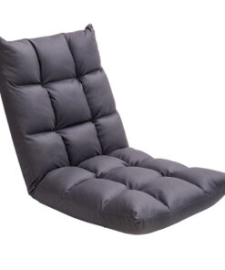 1-SOGA Grey Lounge Floor Recliner Adjustable Gaming Sofa Bed Foldable Indoor Outdoor Backrest Seat Home Office Decor