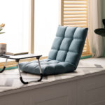 3-SOGA Green Lounge Floor Recliner Adjustable Gaming Sofa Bed Foldable Indoor Outdoor Backrest Seat Home Office Decor