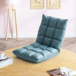 2-SOGA 2X Green Lounge Floor Recliner Adjustable Gaming Sofa Bed Foldable Indoor Outdoor Backrest Seat Home Office Decor