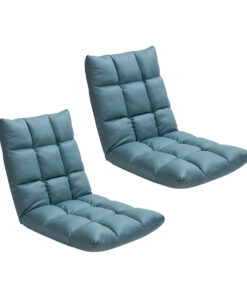 1-SOGA 2X Green Lounge Floor Recliner Adjustable Gaming Sofa Bed Foldable Indoor Outdoor Backrest Seat Home Office Decor