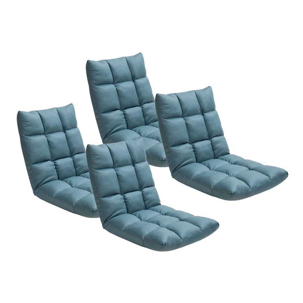 1-SOGA 4X Green Lounge Floor Recliner Adjustable Gaming Sofa Bed Foldable Indoor Outdoor Backrest Seat Home Office Decor