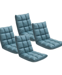 1-SOGA 4X Green Lounge Floor Recliner Adjustable Gaming Sofa Bed Foldable Indoor Outdoor Backrest Seat Home Office Decor