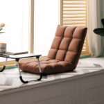 2-SOGA Coffee Lounge Floor Recliner Adjustable Gaming Sofa Bed Foldable Indoor Outdoor Backrest Seat Home Office Decor