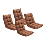 1-SOGA 4X Coffee Lounge Floor Recliner Adjustable Gaming Sofa Bed Foldable Indoor Outdoor Backrest Seat Home Office Decor