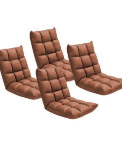 1-SOGA 4X Coffee Lounge Floor Recliner Adjustable Gaming Sofa Bed Foldable Indoor Outdoor Backrest Seat Home Office Decor
