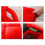 6-SOGA 4X Foldable Lounge Cushion Adjustable Floor Lazy Recliner Chair with Armrest Red