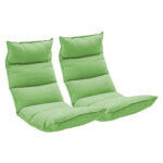 1-SOGA 2X Foldable Tatami Floor Sofa Bed Meditation Lounge Chair Recliner Lazy Couch Green