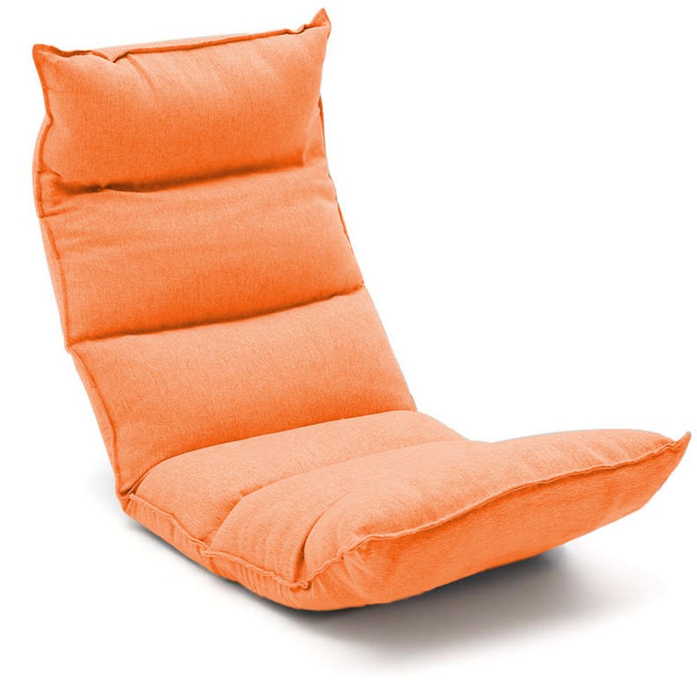 1-SOGA Foldable Tatami Floor Sofa Bed Meditation Lounge Chair Recliner Lazy Couch Orange