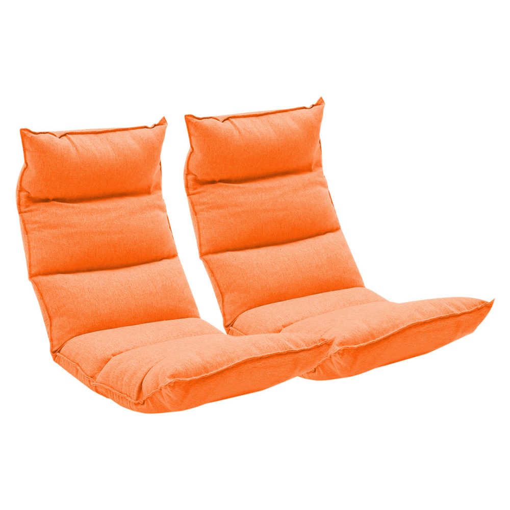 1-SOGA 2X Foldable Tatami Floor Sofa Bed Meditation Lounge Chair Recliner Lazy Couch Orange