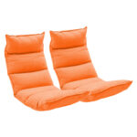 1-SOGA 2X Foldable Tatami Floor Sofa Bed Meditation Lounge Chair Recliner Lazy Couch Orange