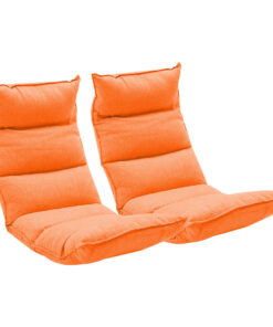 1-SOGA 2X Foldable Tatami Floor Sofa Bed Meditation Lounge Chair Recliner Lazy Couch Orange