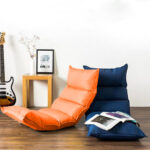 5-SOGA 2X Foldable Tatami Floor Sofa Bed Meditation Lounge Chair Recliner Lazy Couch Orange