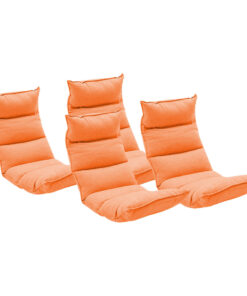 1-SOGA 4X Foldable Tatami Floor Sofa Bed Meditation Lounge Chair Recliner Lazy Couch Orange