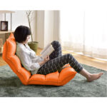 6-SOGA 4X Foldable Tatami Floor Sofa Bed Meditation Lounge Chair Recliner Lazy Couch Orange