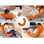7-SOGA 4X Foldable Tatami Floor Sofa Bed Meditation Lounge Chair Recliner Lazy Couch Orange