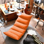 8-SOGA 4X Foldable Tatami Floor Sofa Bed Meditation Lounge Chair Recliner Lazy Couch Orange