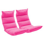1-SOGA 2X Foldable Tatami Floor Sofa Bed Meditation Lounge Chair Recliner Lazy Couch Pink