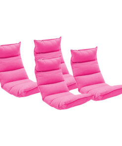 1-SOGA 4X Foldable Tatami Floor Sofa Bed Meditation Lounge Chair Recliner Lazy Couch Pink