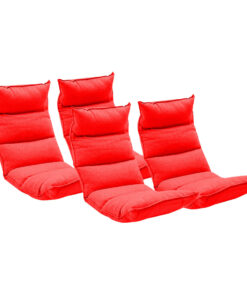 1-SOGA 4X Foldable Tatami Floor Sofa Bed Meditation Lounge Chair Recliner Lazy Couch Red