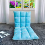 4-SOGA 2X Floor Recliner Collapsible Lounge Sofa Couch Folding Chair Cushion Light Blue