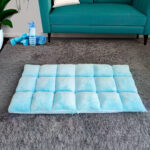 6-SOGA 2X Floor Recliner Collapsible Lounge Sofa Couch Folding Chair Cushion Light Blue