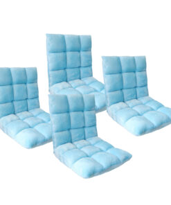 1-SOGA 4X Floor Recliner Collapsible Lounge Sofa Couch Folding Chair Cushion Light Blue