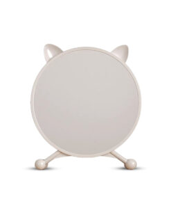 1-SOGA 30cm White Smart Makeup Bedroom Table Mirror Cat Ear Style No LED Light
