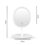 2-SOGA 2X 26cm White Oval Smart LED Makeup Bedroom Table Vanity Mirror Tricolor Adjustable Light