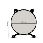 2-SOGA 30cm Black Smart Makeup Bedroom Table Mirror Cat Ear Style No LED Light