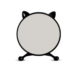 1-SOGA 30cm Black Smart Makeup Bedroom Table Mirror Cat Ear Style No LED Light