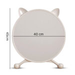 2-SOGA 40cm White Smart Makeup Bedroom Table Mirror Cat Ear Style No LED Light