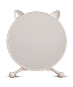 1-SOGA 40cm White Smart Makeup Bedroom Table Mirror Cat Ear Style No LED Light