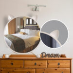 4-SOGA 40cm White Smart Makeup Bedroom Table Mirror Cat Ear Style No LED Light