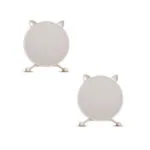1-SOGA 2X 40cm White Smart Makeup Bedroom Table Mirror Cat Ear Style No LED Light