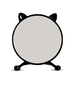 1-SOGA 40cm Black Smart Makeup Bedroom Table Mirror Cat Ear Style No LED Light