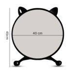 2-SOGA 2X 40cm Black Smart Makeup Bedroom Table Mirror Cat Ear Style No LED Light