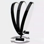 3-SOGA 2X 40cm Black Smart Makeup Bedroom Table Mirror Cat Ear Style No LED Light