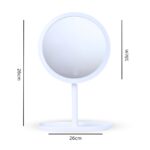 2-SOGA 26cm White Round Smart LED Makeup Bedroom Table Vanity Mirror Tricolor Adjustable Light