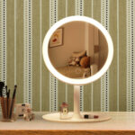 3-SOGA 26cm White Round Smart LED Makeup Bedroom Table Vanity Mirror Tricolor Adjustable Light