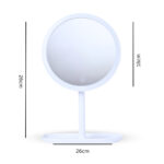 2-SOGA 26cm White Round Smart LED Makeup Bedroom Table Vanity Mirror Tricolor w/ 5x Magnification