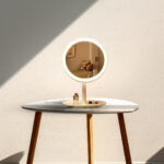 3-SOGA 26cm White Round Smart LED Makeup Bedroom Table Vanity Mirror Tricolor w/ 5x Magnification
