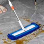 2-SOGA 80x12 Microfiber Flat Mop Floor Cleaning Pads Rotating Dust Remover Blue