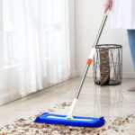 4-SOGA 80x12 Microfiber Flat Mop Floor Cleaning Pads Rotating Dust Remover Blue