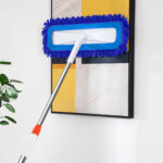 6-SOGA 80x12 Microfiber Flat Mop Floor Cleaning Pads Rotating Dust Remover Blue