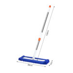 7-SOGA 80x12 Microfiber Flat Mop Floor Cleaning Pads Rotating Dust Remover Blue