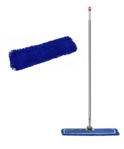 1-SOGA 100cm Blue Microfiber Flat Mop Floor Cleaning Pads Rotating Dust Remover