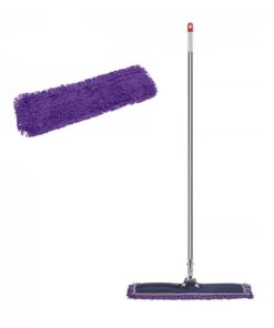1-SOGA 90cm Purple Microfiber Flat Mop Floor Cleaning Pads Rotating Dust Remover